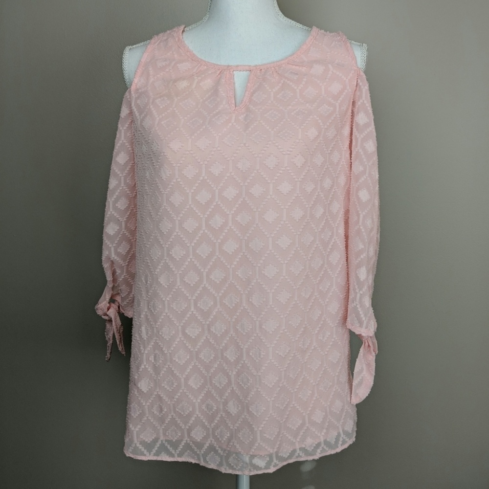 Petal pink cold shoulder blouse